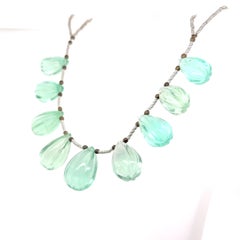 9 pcs Fluorite Carved Drops