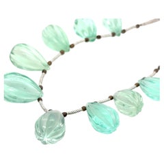 9 pcs Fluorite Carved Drops
