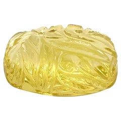 Yellow-Green Amethyst Carving Octagon