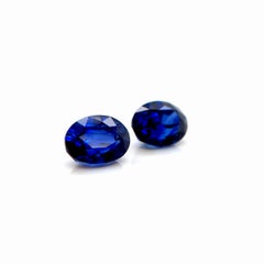 Vivid Royal Blue certified Sri Lanka Blue Sapphire Oval Pair – 4.41 Carats