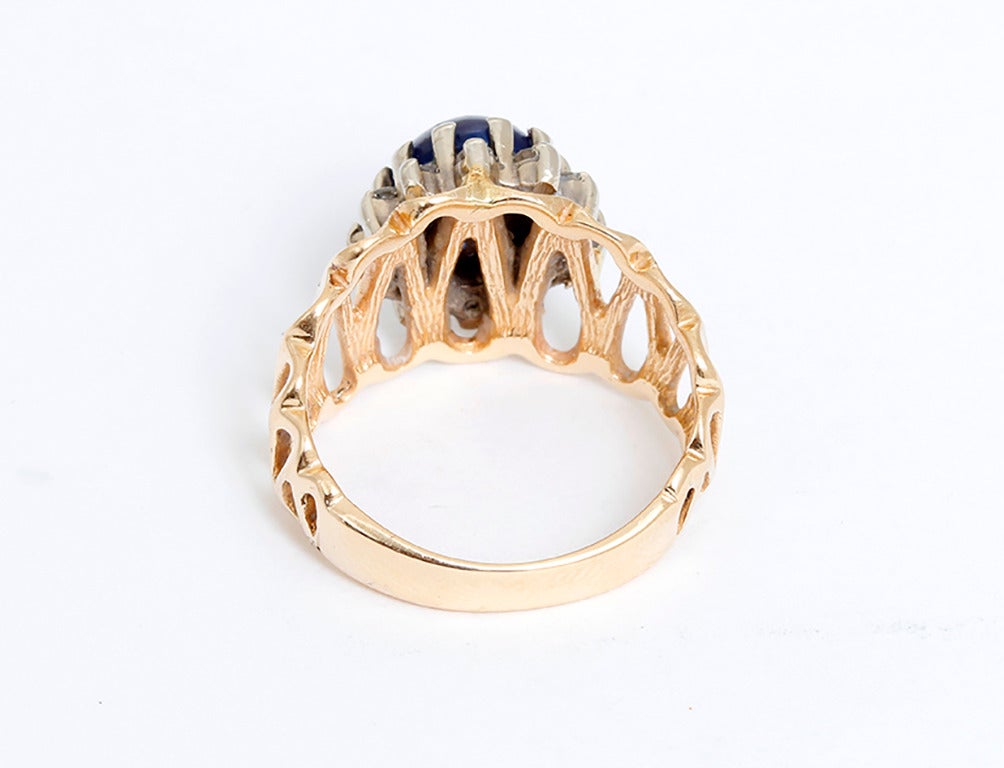 Amazing Star Sapphire Diamond Gold Ring For Sale at 1stdibs