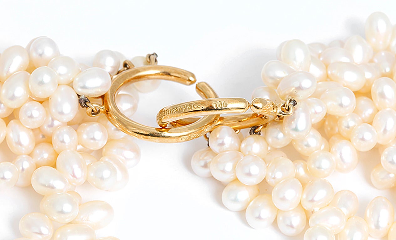 Tiffany and Co. Paloma Picasso Pearl Gold Torsade Necklace at 1stDibs