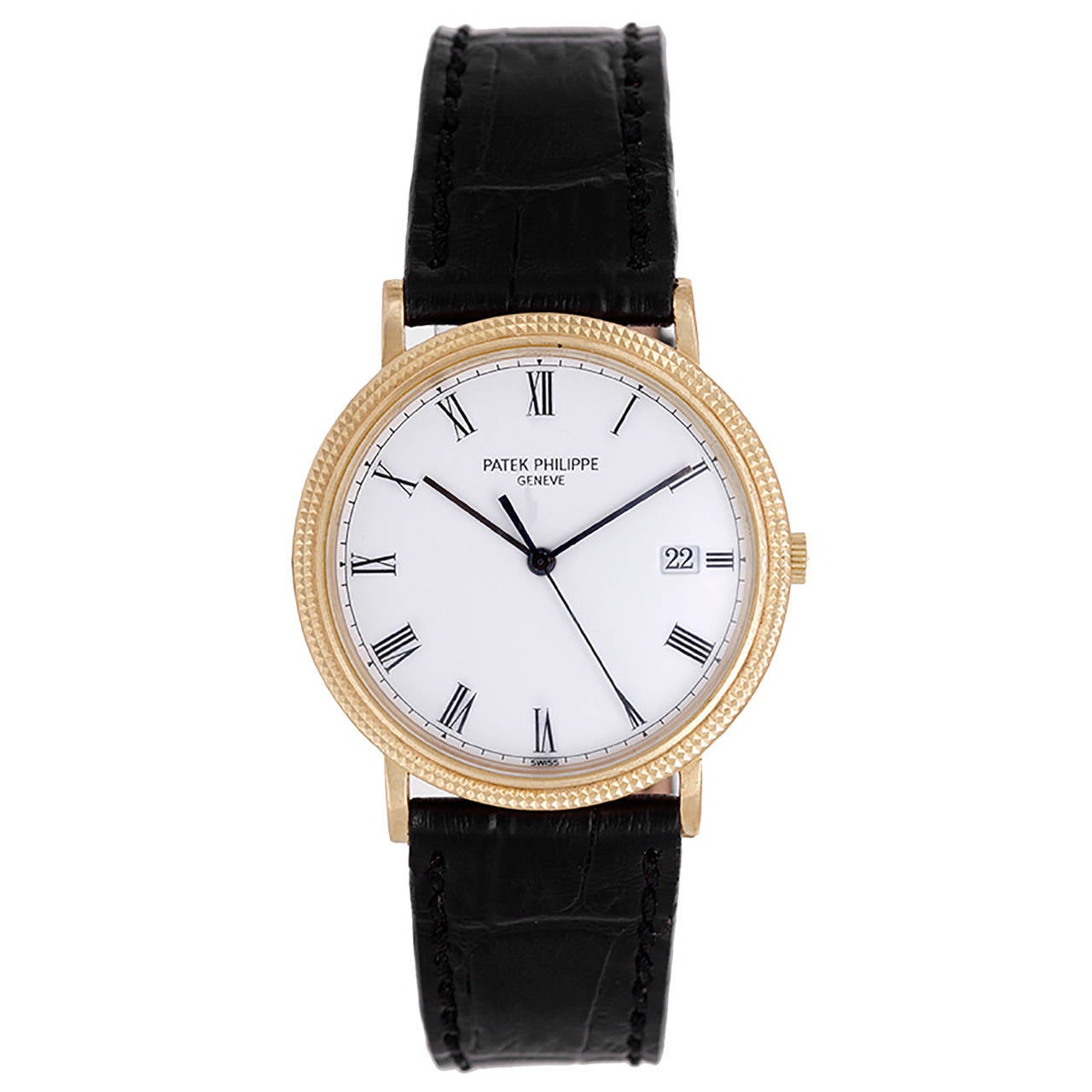 Patek Philippe Yellow Gold Calatrava Wristwatch Ref 3944J with Quartz Movement