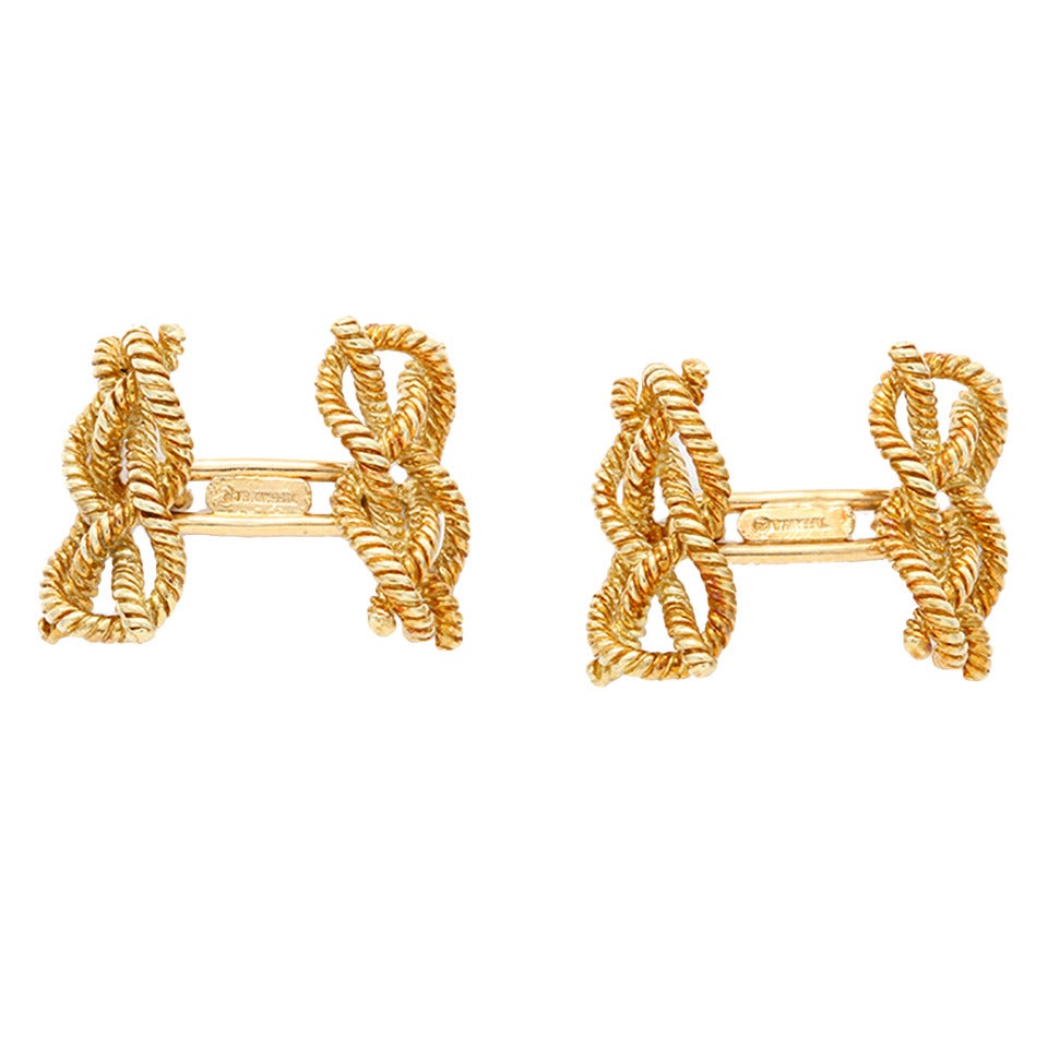 Tiffany & Co. Ralph Lauren Gold Knot Cufflinks