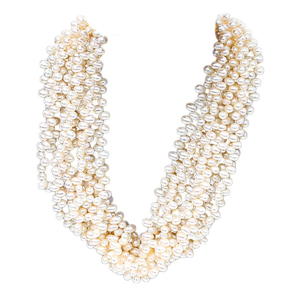 Tiffany & Co. Paloma Picasso Pearl Gold Torsade Necklace