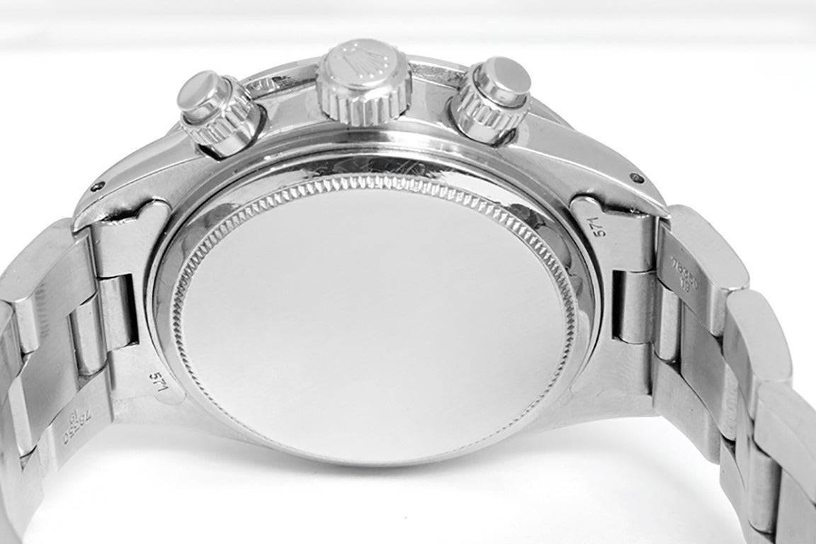 Rolex stainless steel Big Red Cosmograph Daytona Ref 6263 circa 1980s In Excellent Condition In Dallas, TX