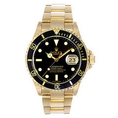 Rolex Yellow Gold Submariner Wristwatch Ref 16618 1