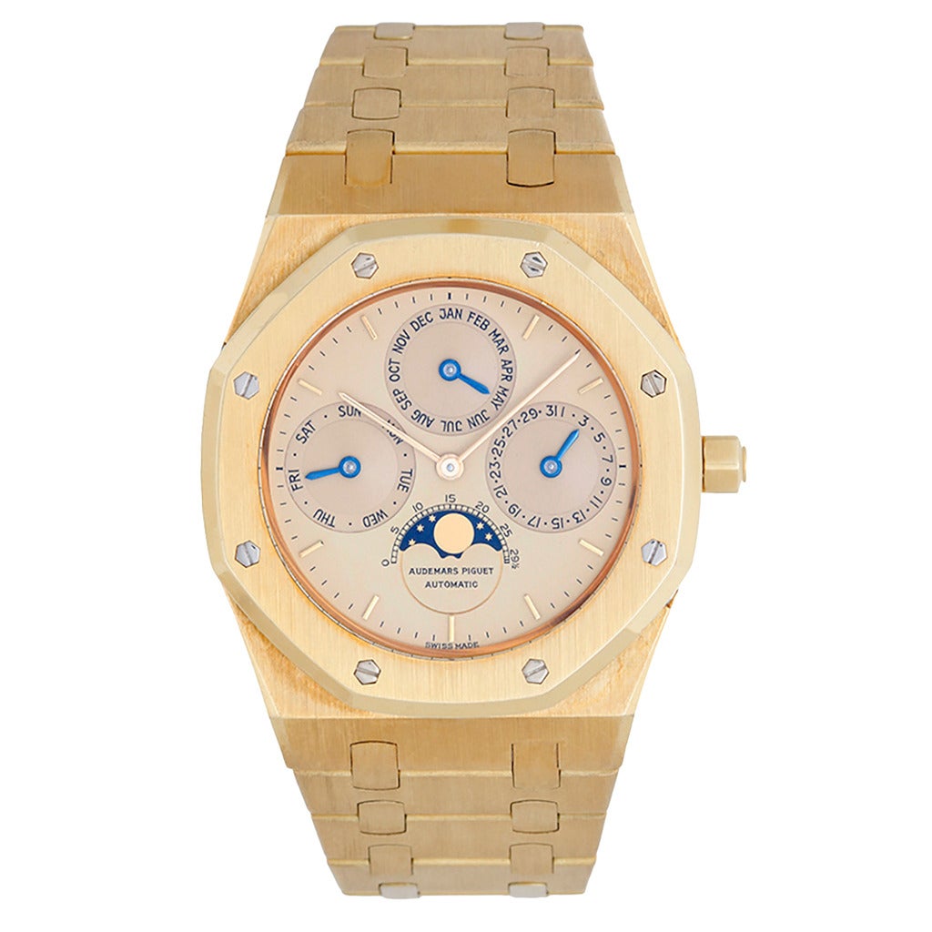 Audemars Piguet Yellow Gold Royal Oak Perpetual Calendar Bracelet Watch