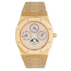 Retro Audemars Piguet Yellow Gold Royal Oak Perpetual Calendar Bracelet Watch