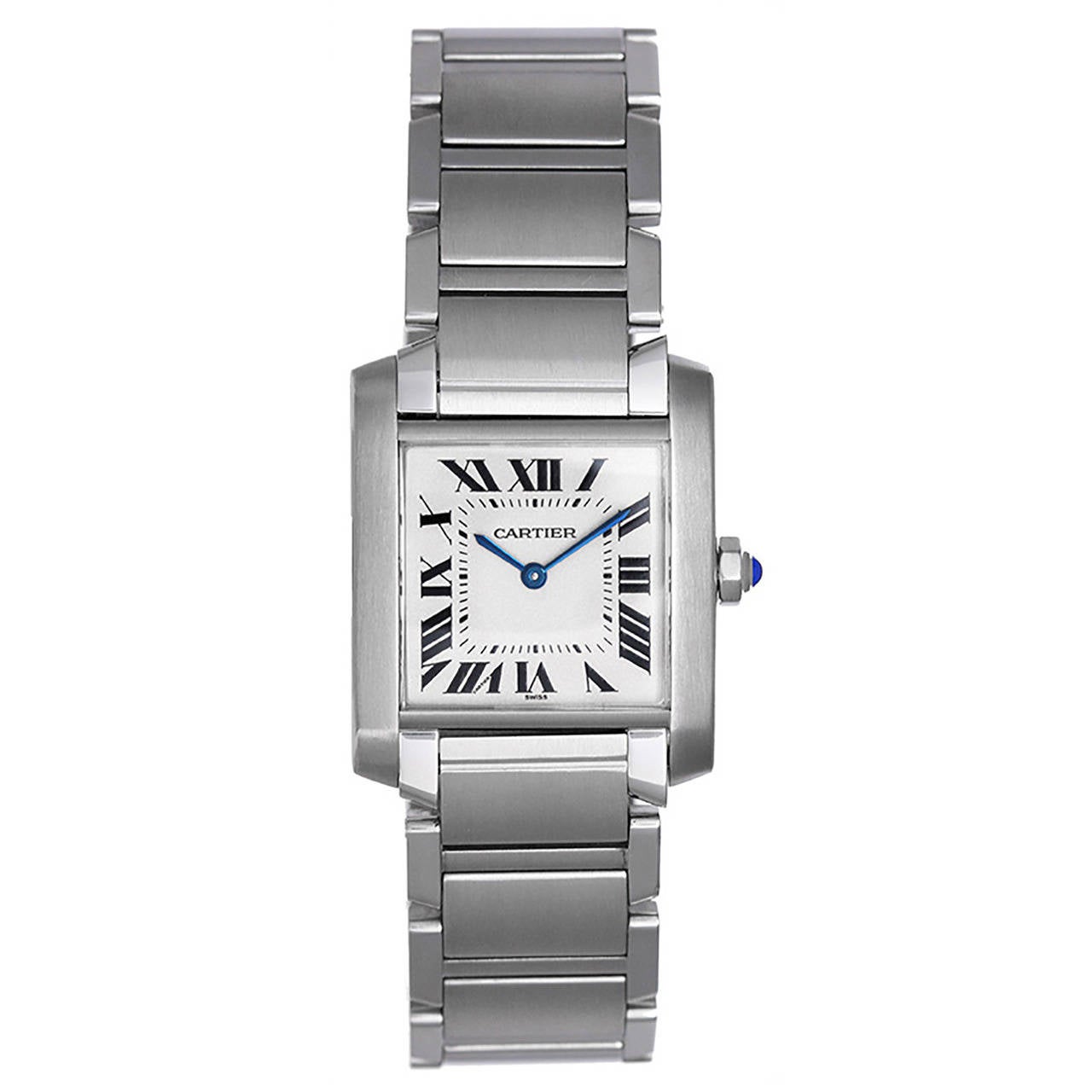 Cartier Stainless Steel Tank Francaise Midsize Wristwatch