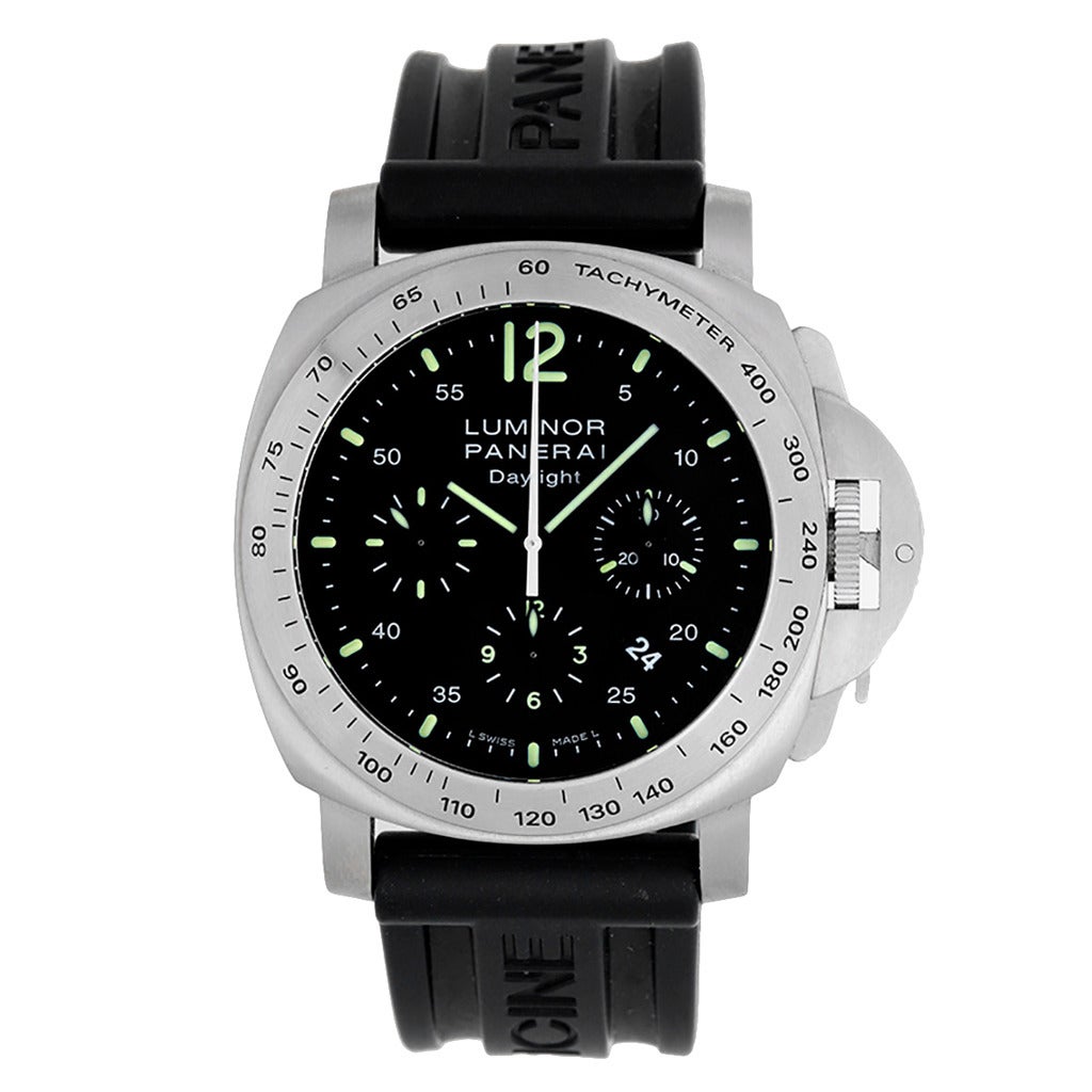 Panerai Stainless Steel Luminor Daylight Chronograph Wristwatch PAM 250