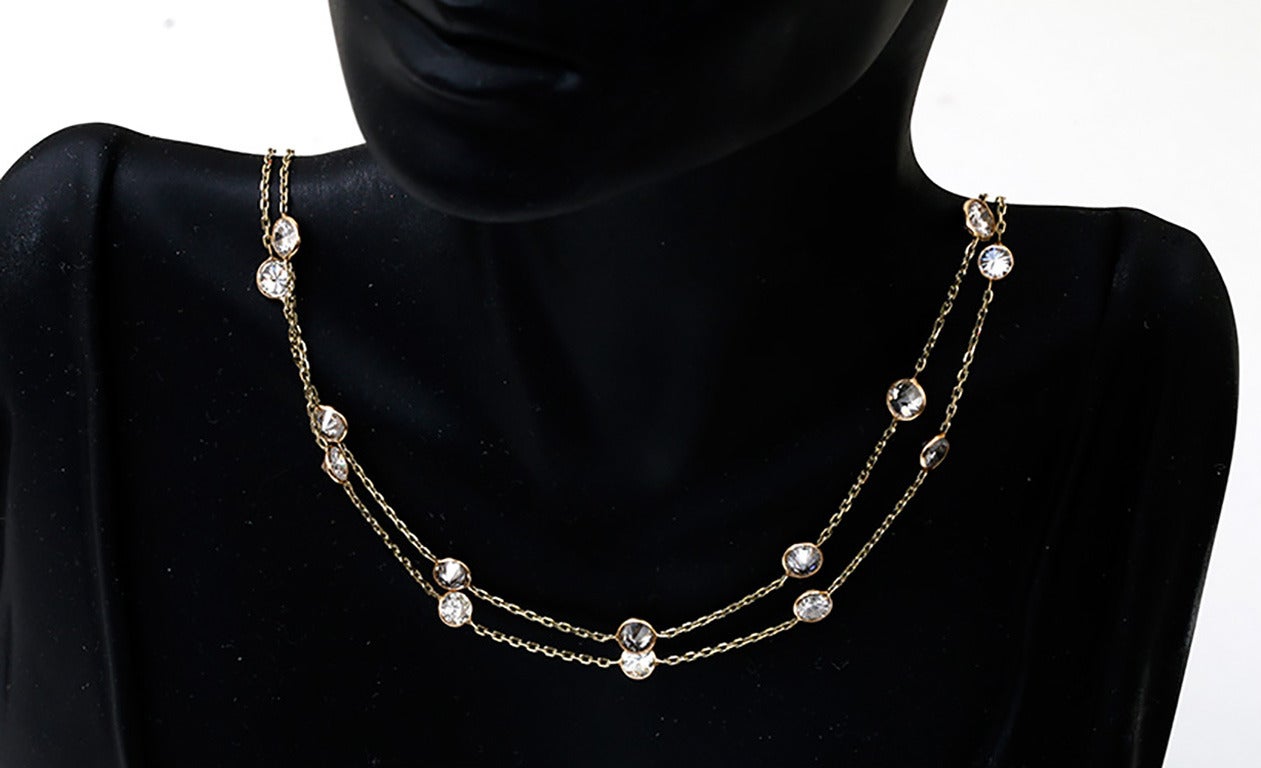 Women's Stunning 14.75 Carats Diamonds Gold Necklace
