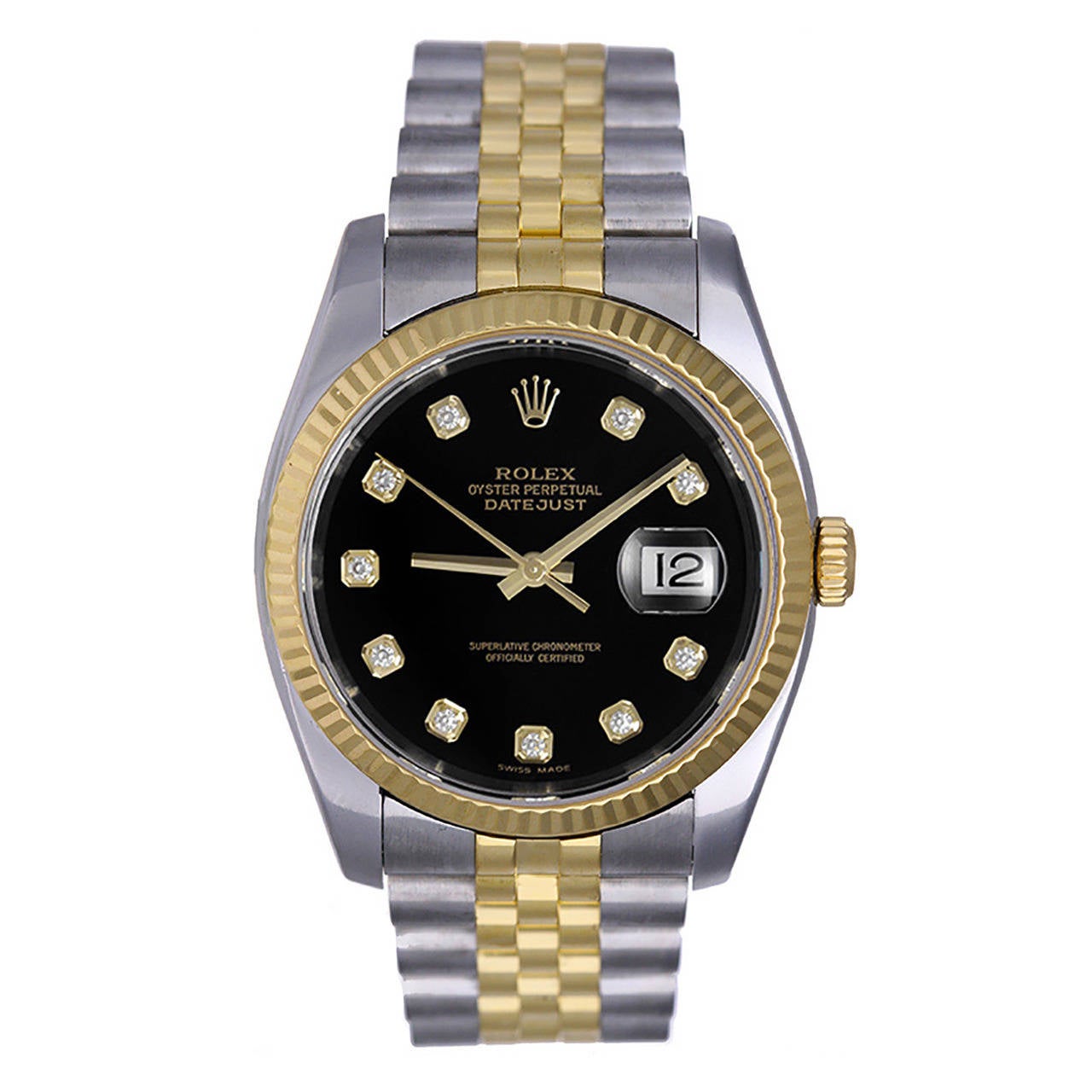 Rolex Stainless Steel and Gold Datejust Wristwatch Ref 116233