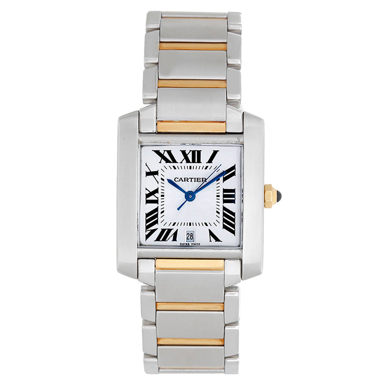 Cartier Stainless Steel and Gold Tank Francaise Two-Tone Automatic Wristwatch