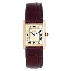 Vintage Must de Cartier Gold Vermeil Plaque Quartz Wristwatch