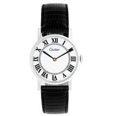 Cartier Sterling Silver Rare Manual Winding Wristwatch circa 1960-1970