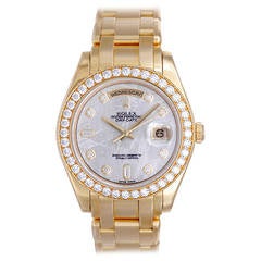 Rolex Yellow Gold Diamond Chronometer Masterpiece Wristwatch Ref 18948-DKMJD 6
