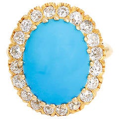Beautiful Turquoise Diamond Gold Ring 2