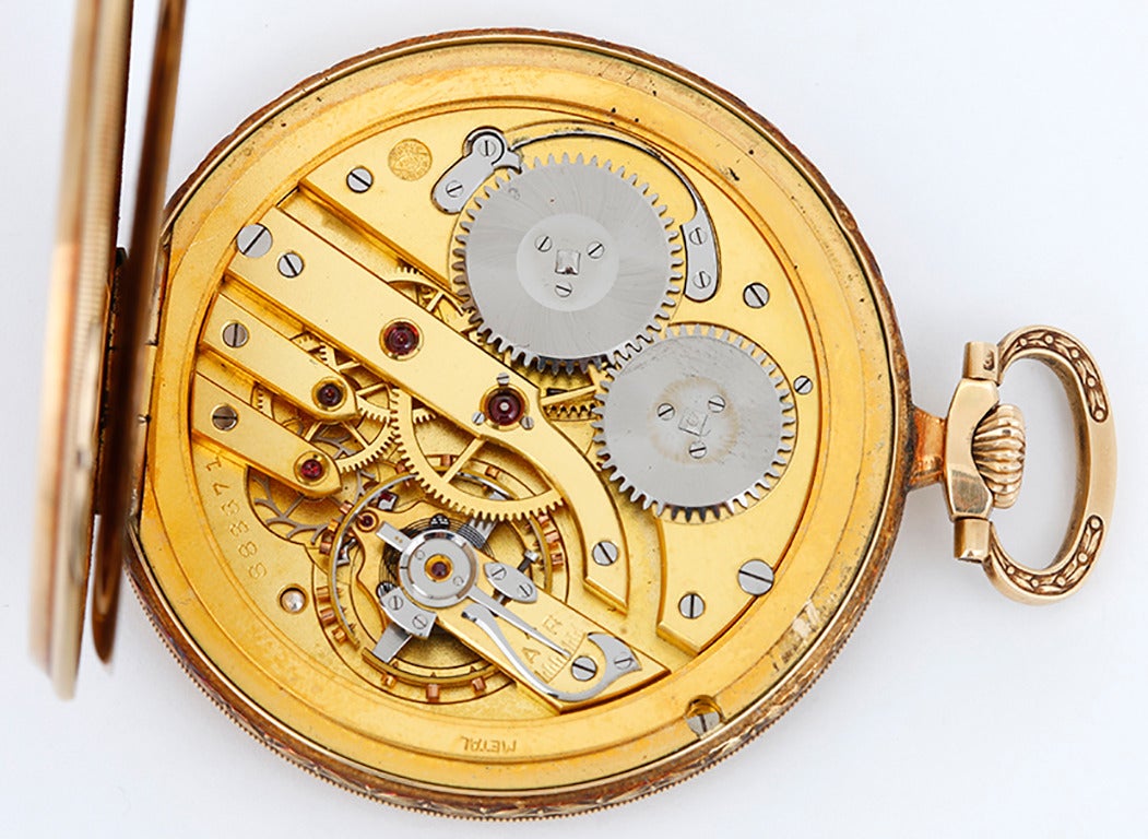 Men's IWC Yellow Gold Open Face Manual Wind Pocket Watch