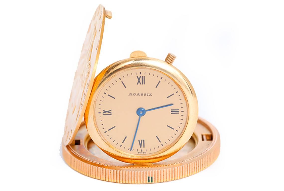 Women's or Men's Agassiz Yellow Gold $20 Coin Pocket Watch 