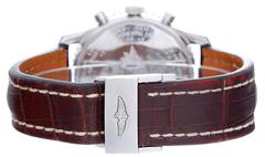 Breitling Montbrillant Stainless Steel Datora Brown Dial Chronograph Wristwatch