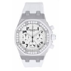 Audemars Piguet Stainless Steel Diamond Royal Oak Offshore Automatic Wristwatch
