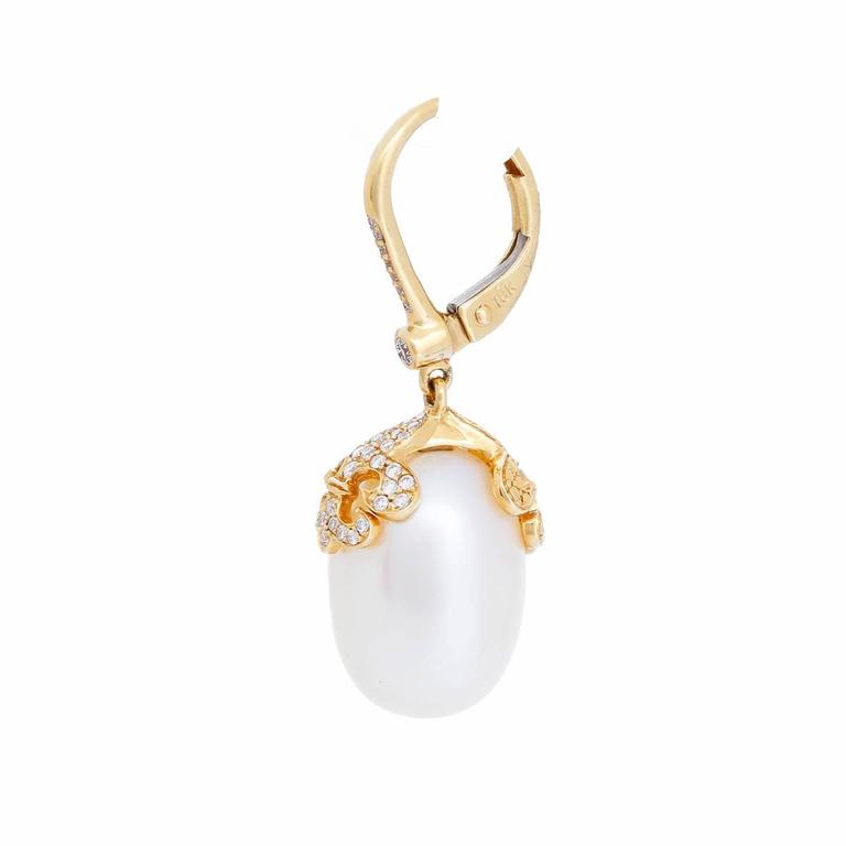 Rhonda Faber Green Baroque Freshwater Cultured Pearl and Diamond