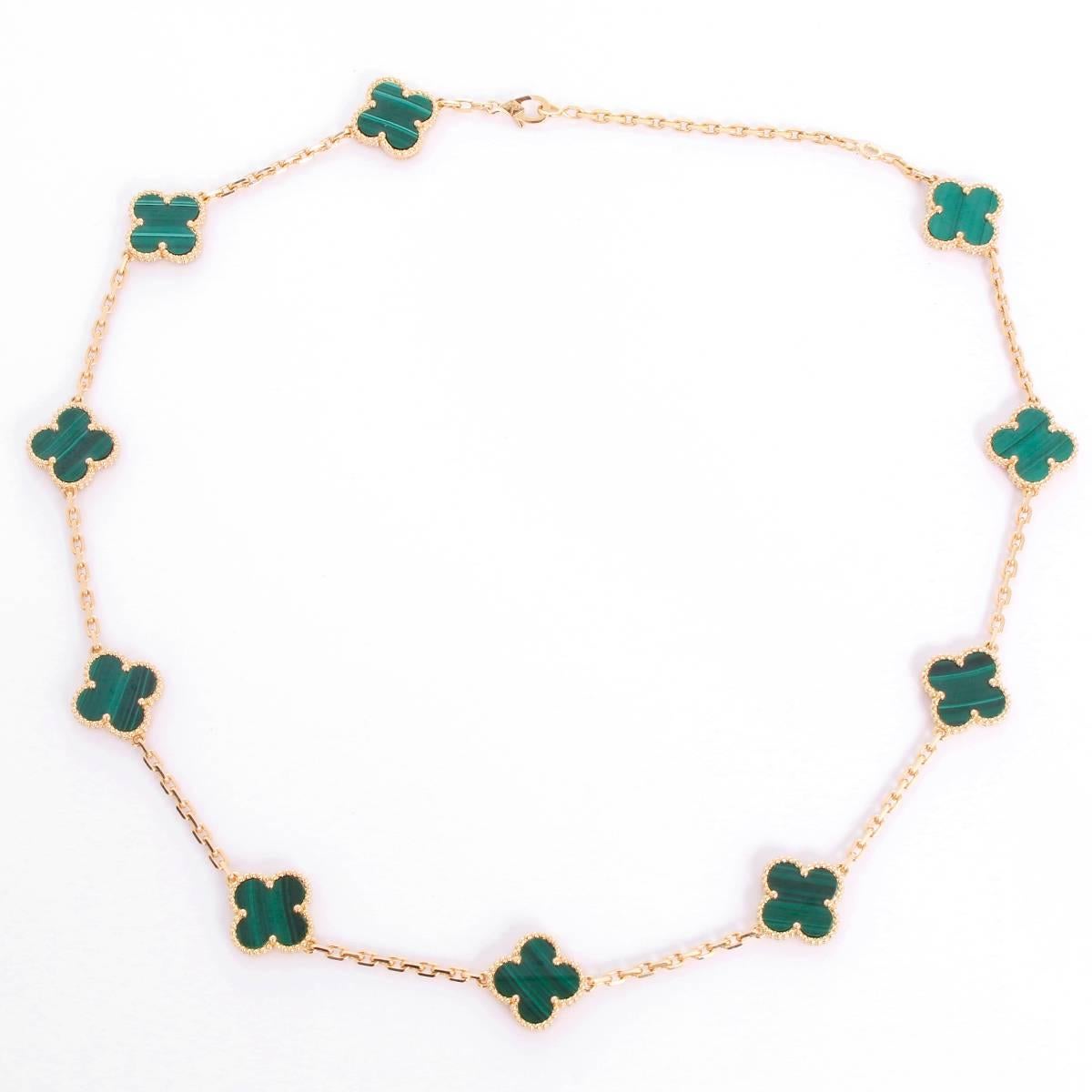van cleef 10 motif necklace green