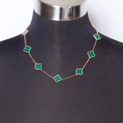 Van Cleef & Arpels Alhambra Malachite Necklace, 10 Motifs