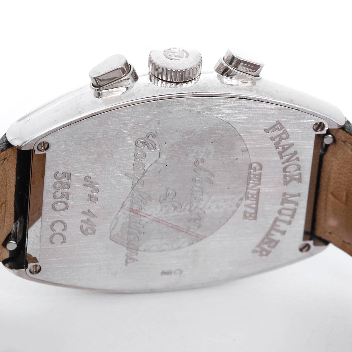 Franck Muller Chronograph White Gold Men's Watch 5850 CC In Excellent Condition In Dallas, TX
