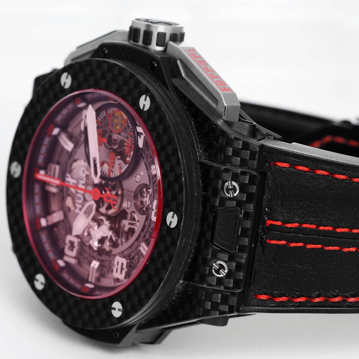 Hublot Carbon Red Magic Big Bang Ferrari Automatic Wristwatch In Excellent Condition In Dallas, TX