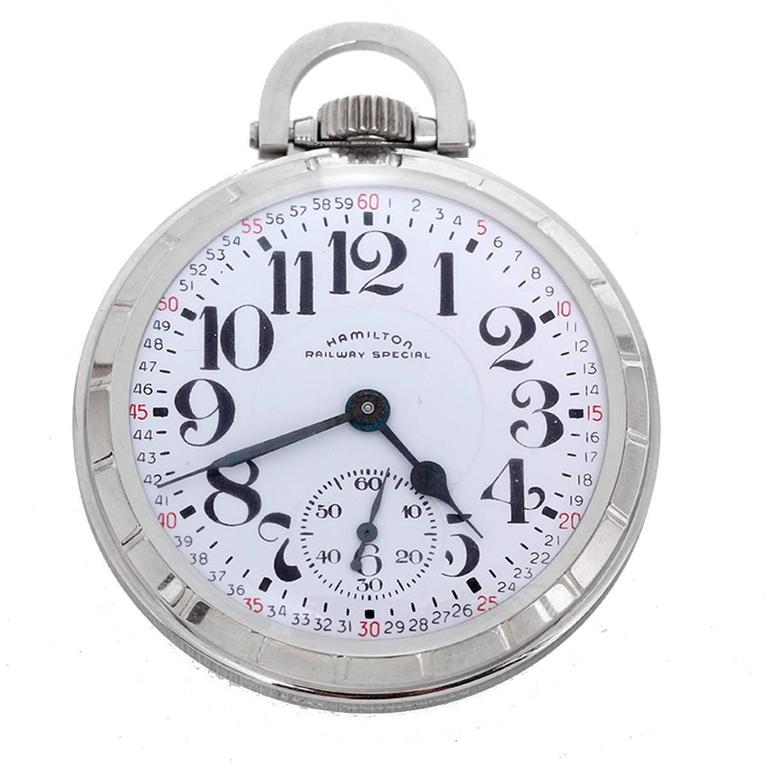 Hamilton Stainless Steel Railway Special Pocket Watch at 1stDibs