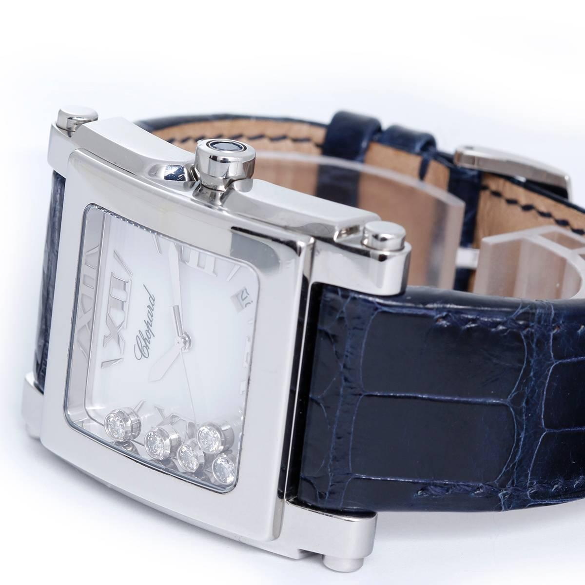 Chopard Ladies Stainless Steel Happy Sport Diamond Quartz Wristwatch Ref 28/8447 In Excellent Condition In Dallas, TX