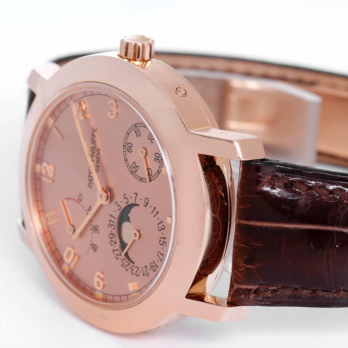 Patek Philippe Rose Gold Annual Calendar Automatic Wristwatch  In Excellent Condition In Dallas, TX