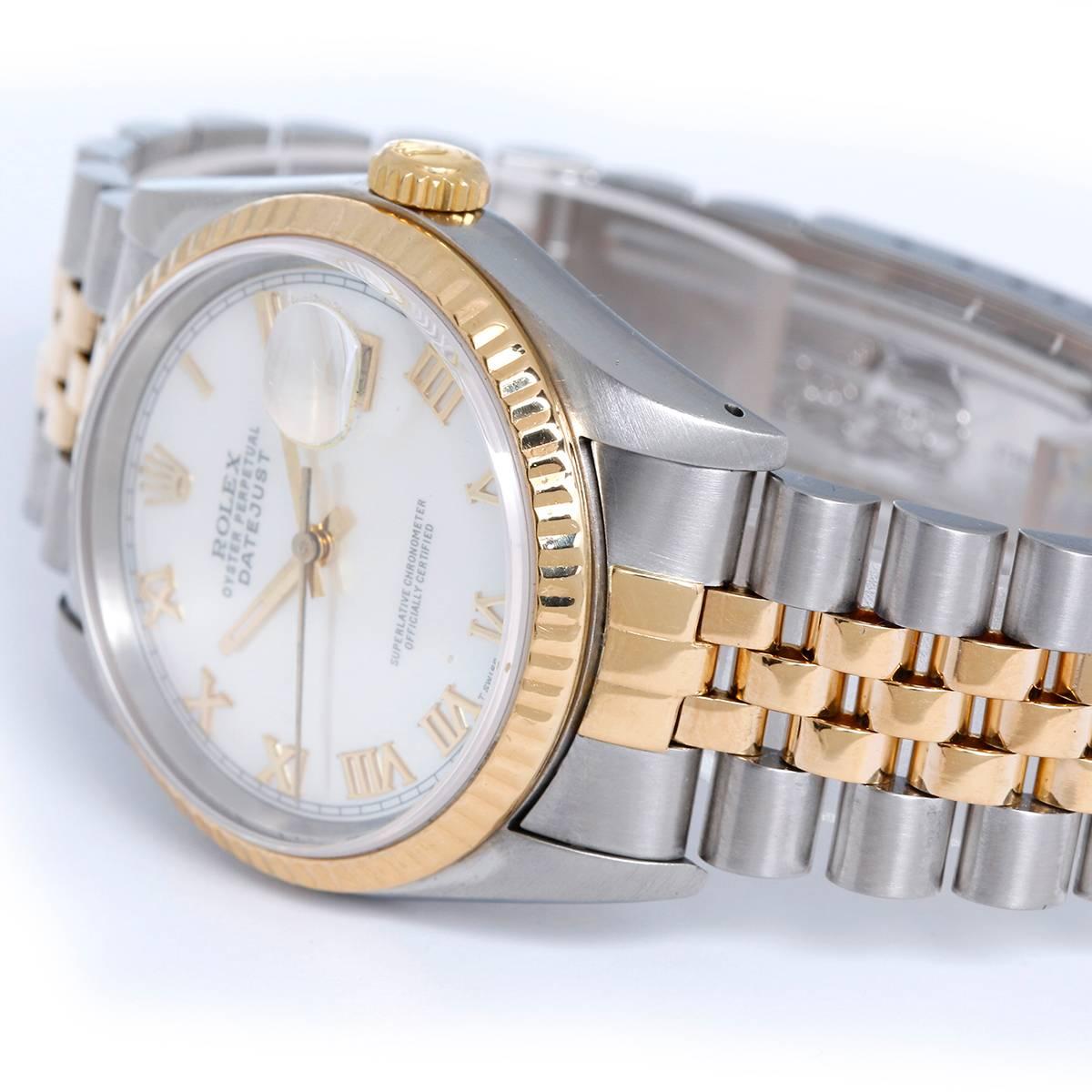 Rolex Yellow Gold Stainless steel Automatic Wristwatch Ref 16233  In Excellent Condition In Dallas, TX