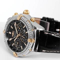 Breitling Yellow Gold Stainless Steel Shadow Flyback Automatic Wristwatch