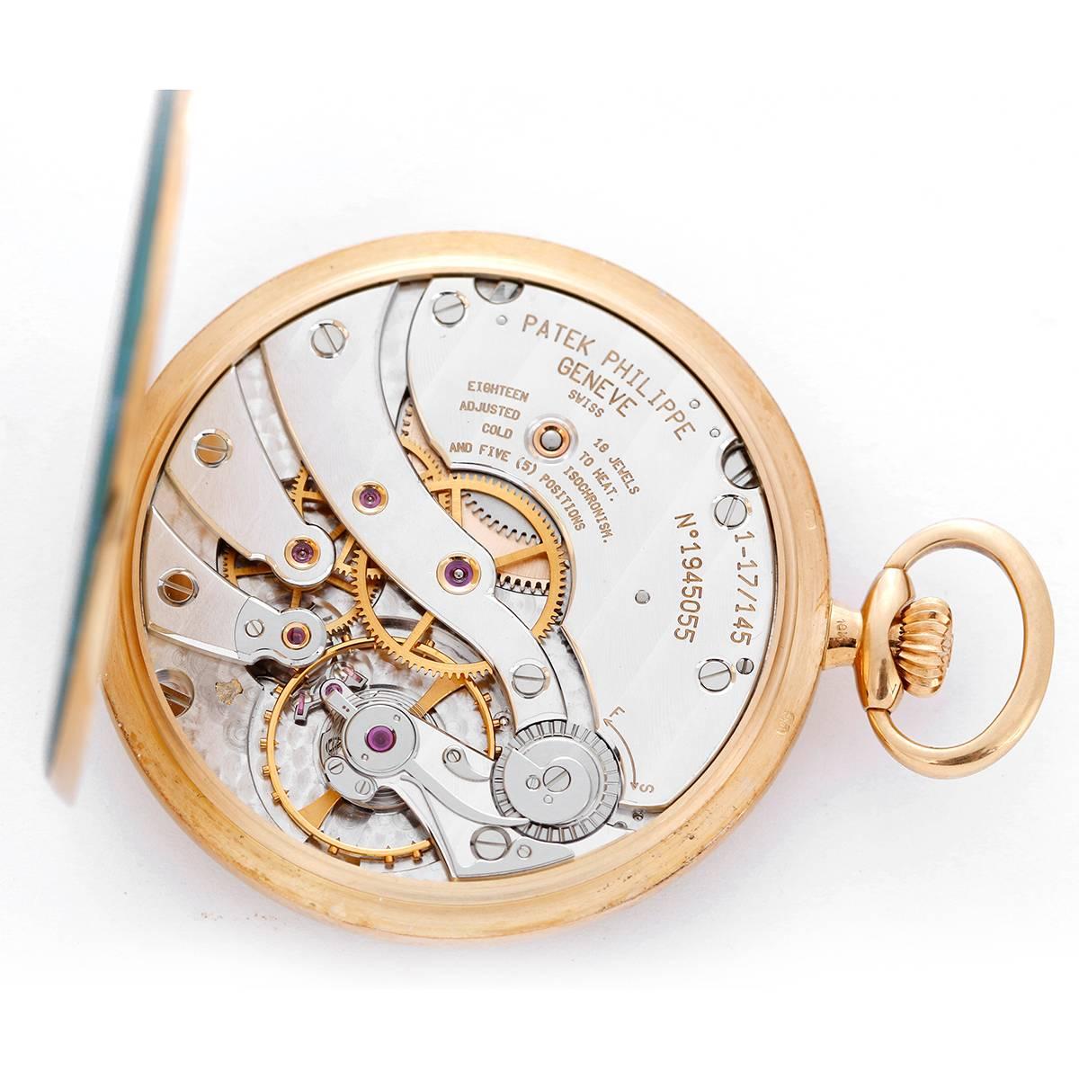 Patek Philippe & Co. Lepine Pocket Watch -  Manual. Yellow gold open face ( 44 mm ). Silver dial with gold Arabic numerals; sub seconds sub dial at 6'oclock. New stock with box and original archive papers ordered. Currently on Patek Philippe website.