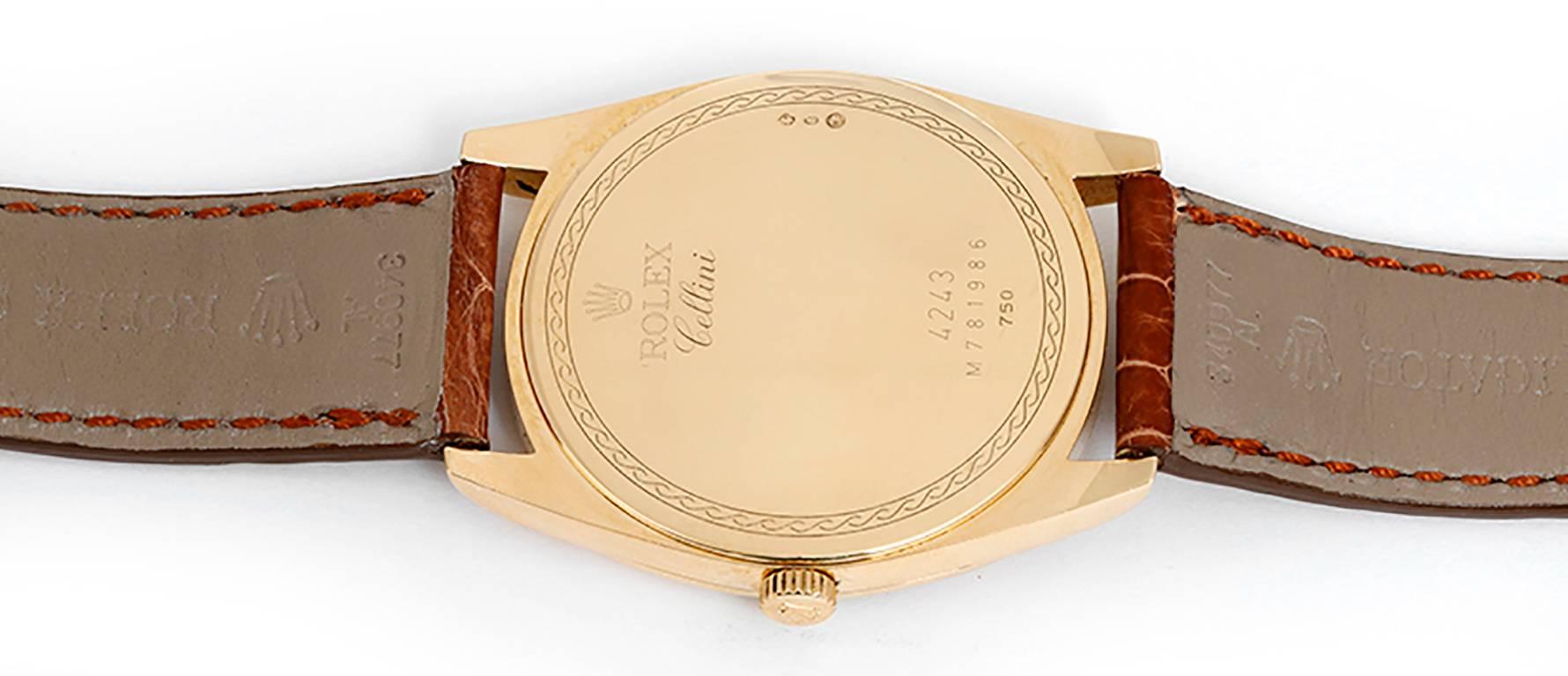 Men's Rolex Yellow Gold Cellini Danaos Champagne Dial Manual Wind Wristwatch