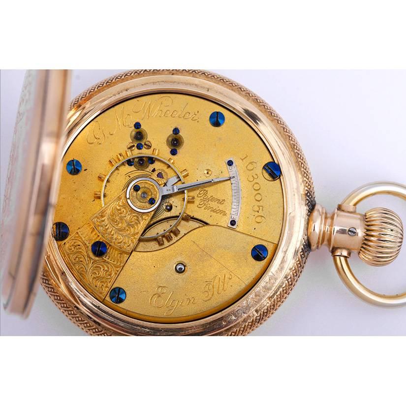 Elgin National Watch Co. Yellow Gold Massive Heavy Manual winding Pocket Watch In Excellent Condition In Dallas, TX