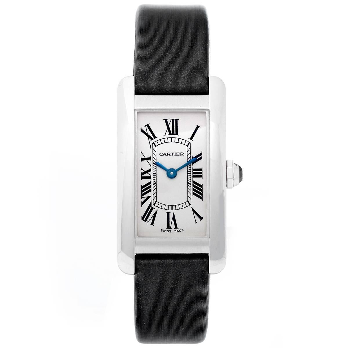Cartier Ladies White Gold Small Tank Americaine Quartz Wristwatch  
