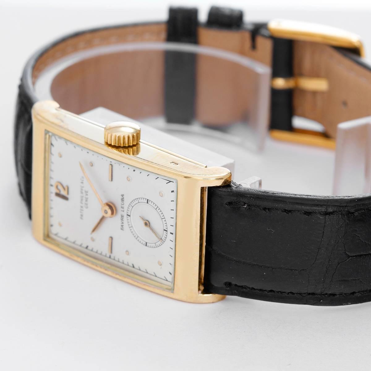 Patek Philippe & Co. Yellow Gold Manual Winding Wristwatch In Excellent Condition In Dallas, TX