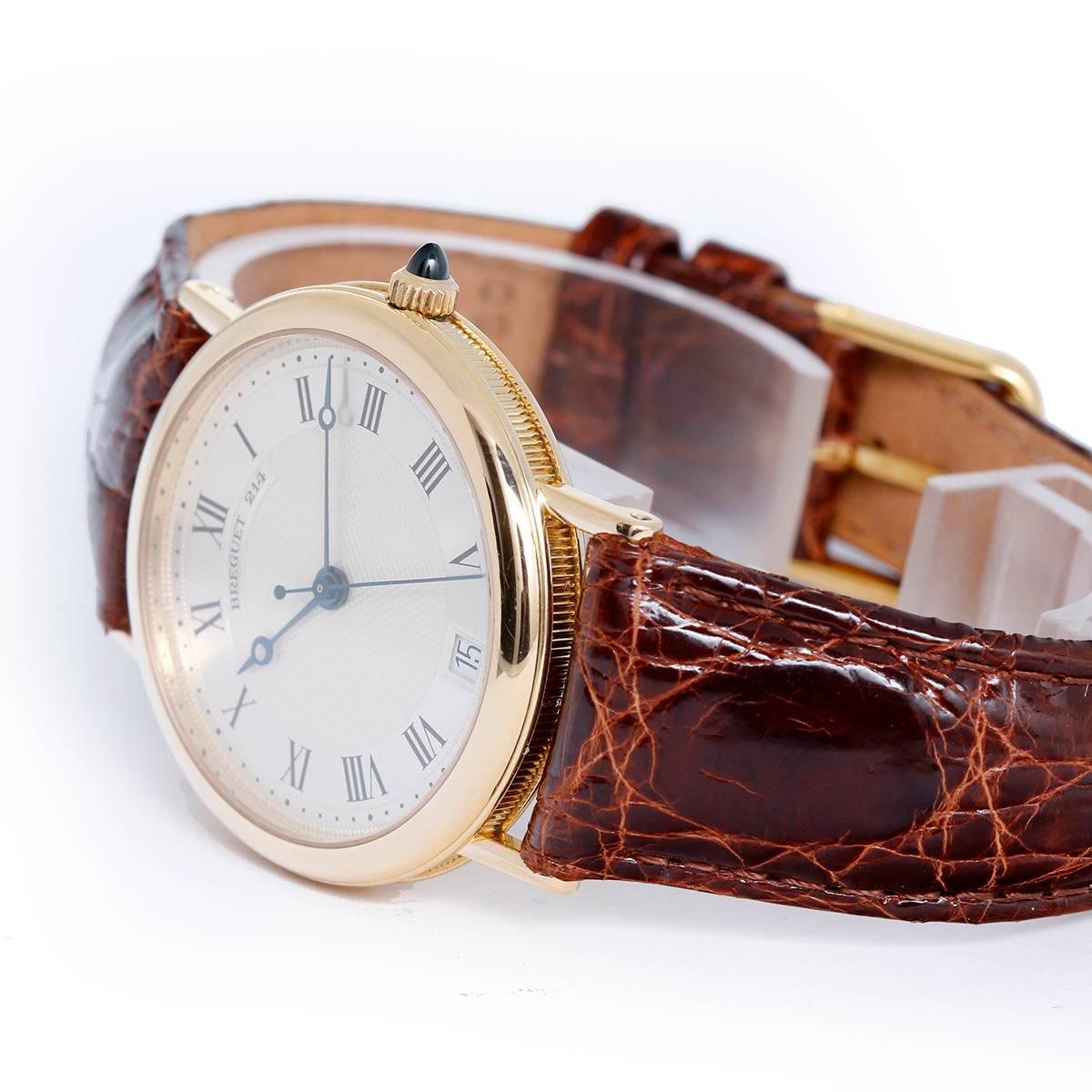 Men's Breguet Yellow Gold guilloche dial Automatic Wristwatch