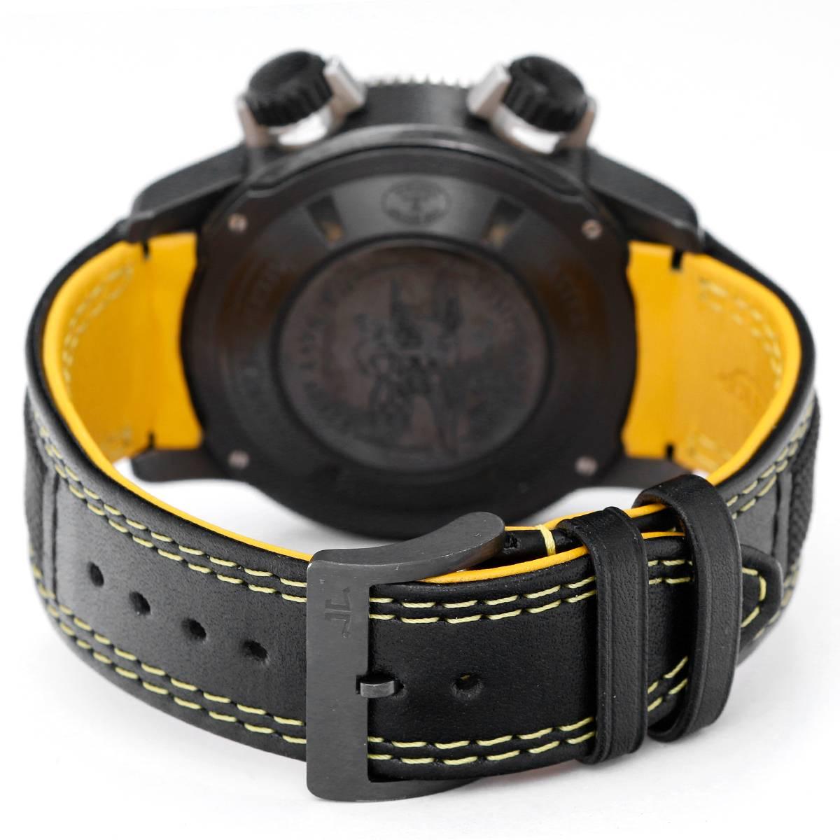 Jaeger-LeCoultre Master Compressor Diving Alarm Navy Seals Limited Edtn Watch -  Automatic winding with date, alarm. Titanium case with PVD coating (44mm). Black dial with Arabic numerals with yellow highlights.  Gray center.. Strap band with