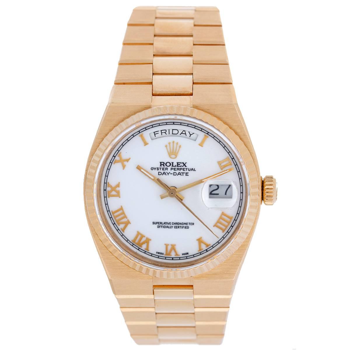 Rolex Yellow Gold Oysterquartz President Day-Date Quartz Watch Model 19018