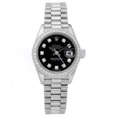 Rolex Ladies White Gold Diamond President Automatic Wristwatch Ref  69179