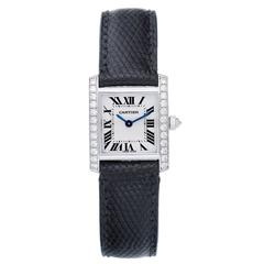 Cartier Ladies White Gold Diamonds Tank Francaise Quartz Wristwatch Ref WE1002S3