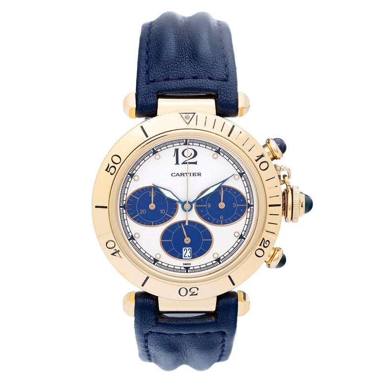 Cartier Yellow Gold Pasha De Cartier Chronograph Quartz Wristwatch at ...