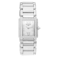 Used Patek Philippe Ladies White Gold Diamond Twenty-4 Quartz Wristwatch