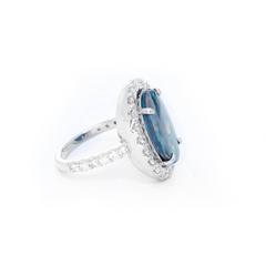 Platinum Opal & Diamond Ring Size 6 1/2