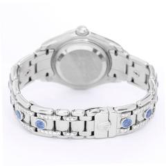 Rolex Ladies White Gold Diamonds Sapphire Pearlmaster Masterpiece Wristwatch